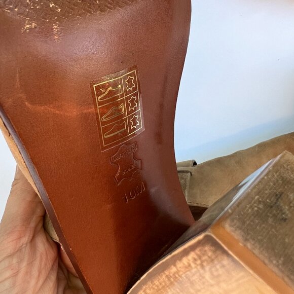 Tory Burch Suede Gemini Link Slingback Open Toe Boot Sandals - Picture 7 of 7